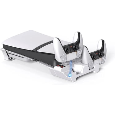 Station de Refroidissement Horizontale pour PS5 Slim/Pro Édition Disque/numérique avec Chargeur de Manette, Support de Station Ventilateur de Refroidissement à 3 Niveaux pour Console PlayStation 5 Slim/Pro (Ne Convient Pas à la PS5 2020)