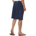 thumbnail image 3 of INSPIRE CHIC Men's Solid Board Shorts Quick Dry Swim Trunks with Elastic Waist & Drawstring 30 Dark Blue, 3 of 7