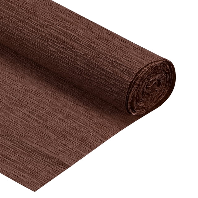 Unique Bargains Rouleaux de Papier Crêpe, 7,5 Pi de long et 20 Pouces de Large, Couleur Brun Foncé. le Papier Crêpe Texturé Est Lisse, flexible et Facile à Couper Ou à Plier, le Rendant Idéal pour l'Artisanat en Papier, les Décorations DIY et les Toiles de Fond de Fête.