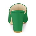 thumbnail image 2 of BLISSFUL STEP Women's Slip on Block Heel Slide Sandals Green (Size 6.5), 2 of 6