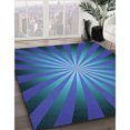 thumbnail image 3 of Ahgly Tapis Rectangulaire Lavable en Machine Intérieur Transitionnel Bleu Lierre, 3 Pieds x 5 Pieds, 3 of 7