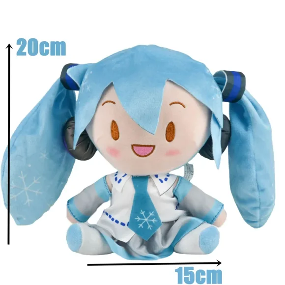 @@Cartoon 20cm Hatsune Miku Plush Doll Toy Anime sakura Miku snow Miku Character Kawaii Sitting posture Fufu Kids Christmas Gift