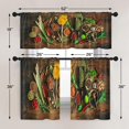 thumbnail image 4 of Kitchen Curtains Colourful Various Herbs and Spices Window Curtains and Valances Set 36 Inch, Cooking Wooden Board Pattern Short Tier Curtain for Kitchen, Vintage Small Kitchen Decor, 4 of 5