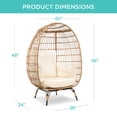 thumbnail image 4 of Best Choice Products Steel Frame Egg Hanging Chair with 4 Cushions, Ivory, 4 of 7