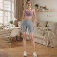 thumbnail image 4 of Plebaso Shorts de Yoga pour Femmes avec Poches Taille Haute Leggings Extensibles Shorts Unis Shorts de Course Cyclistes, 4 of 7