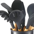 thumbnail image 5 of Set Kitchenware Kit Silicone Cookware Set Wood Handle Non Stick  with Container, 5 of 5