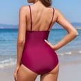 thumbnail image 4 of EGNMCR Womens Swimsuits Swimsuit Shoulder Bikini Solid Hollowed Out Swimsuit, 4 of 8