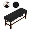 thumbnail image 3 of Stretch Dining Bench Covers Slipcovers w/ Strap Washable Seat Protector Black, 3 of 8