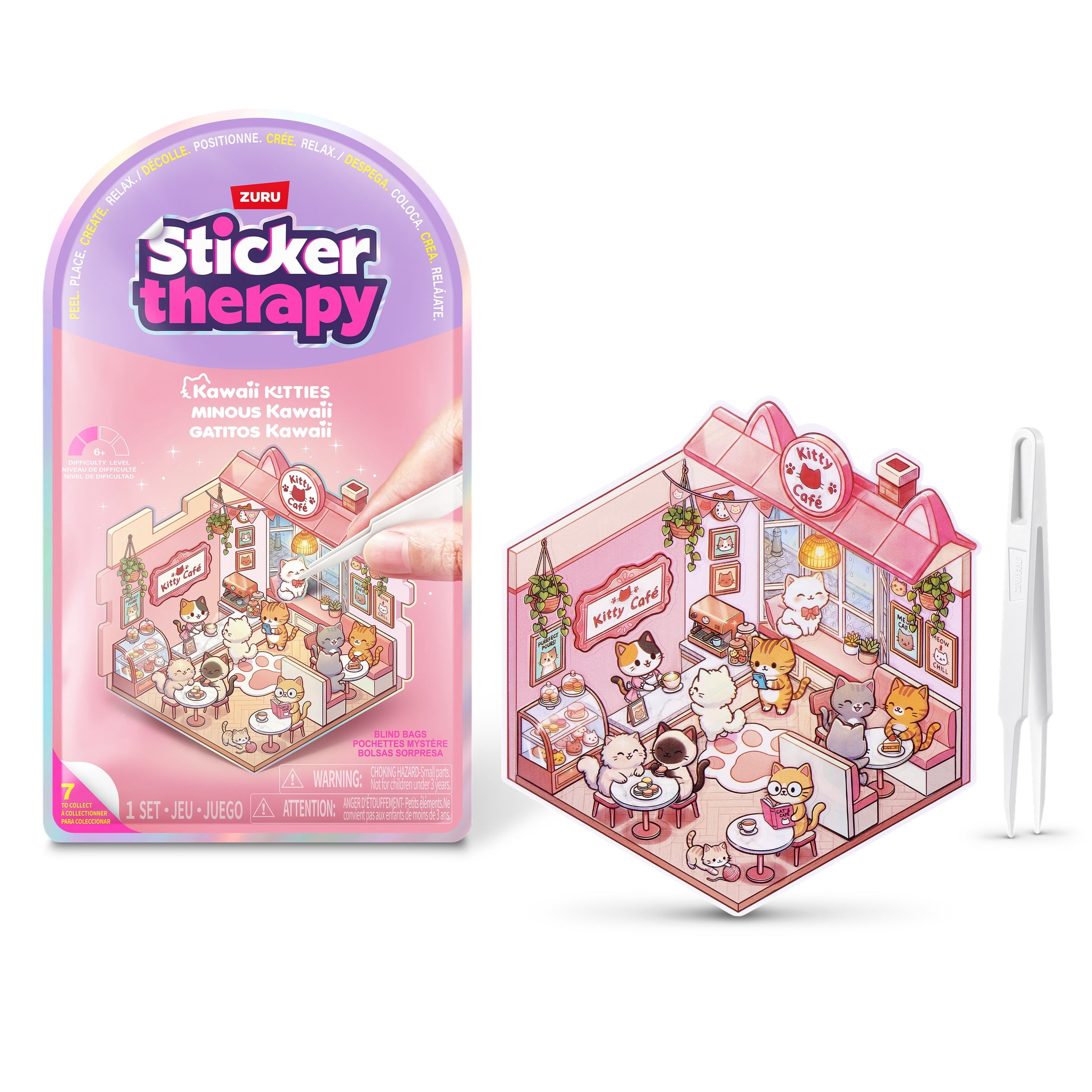 Star Rattin Sticker Therapy Kawaii Kitties by ZURU – Calming Peel-and-Place Sticker ...