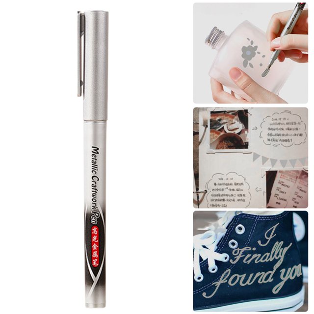 High Gloss Metal Pen Gold Silver Marker Pen DIY Craft Marker Pen Invitation Paint Pen And Non Fading,2ml