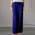 thumbnail image 1 of LSLJS Pantalon Grand Décontracté pour Femmes, Printemps, Couleur Unie, Taille Élastique, Coton et Lin, Polyvalent, Jambe Droite, Pantalon de Travail pour Femmes, 1 of 6