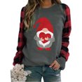 thumbnail image 1 of xiaxaixu T-shirt Imprimé Femmes Noël, Pull-Over Patchwork à Manches Longues, 1 of 10