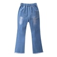 thumbnail image 4 of QIPOPIQ Girls Elastic Waist Slim Jeans,Ripped Fashion Simple Denim Pants 2-13 Years Clearance, 4 of 7