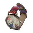 thumbnail image 2 of Bohemian Style Multi Colour Hippie Watch Brass PU Leather Button Battery Birthday Party Gifting, 2 of 7