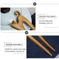 thumbnail image 3 of Épingle à Cheveux en Bois Chinois Chat Fourchette Sculptée Vintage Support pour Cheveux, 3 of 8