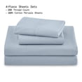 thumbnail image 3 of Beautiful Solid 4-Piece Percale Cornflower Blue Sheet Set, Double by Drew Barrymore, 3 of 5