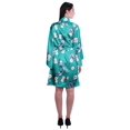 thumbnail image 4 of Moomaya Printed Womens Kimono Sleeve Robes Satin Silk Getting Ready Bridal Robe Coverup, 4 of 7