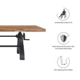thumbnail image 4 of Modway Genuine 96" Adjustable Height Wood Dining/Conference Table in Natural, 4 of 16