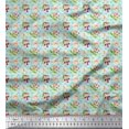 thumbnail image 1 of Soimoi Green Silk Fabric Circle Art Geometric Print Fabric by Yard 42 Inch Wide, 1 of 5