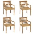 thumbnail image 2 of vidaXL Chaises Batavia avec Coussins 4 Pcs Bois de Teck Massif, 2 of 5