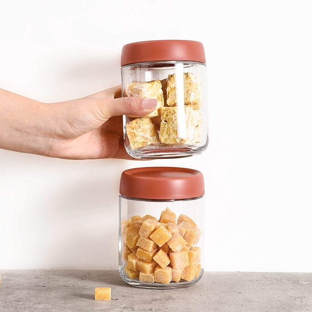 Birdeem Bocaux de Rangement en Verre avec Couvercles, Contenants de Conservation des Aliments Réutilisables Étanches à Grand Ouverture pour Gruau du Lendemain, Rangement de Collations et Vinaigrette, Ensemble de 2 Pcs Essentiel de Cuisine