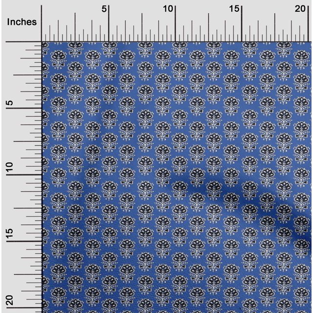 oneOone Georgette Viscose Fabric Leaves & Floral Block Decor Fabric Printed BTY 42 Inch Wide
