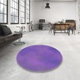thumbnail image 4 of Ahgly Company Tapis Rond Lavable en Machine Intérieur Transitionnel Violet, 6 Pieds Rond, 4 of 7