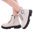 thumbnail image 3 of Kcodviy Children Shoes Thick Heel Tall Girls Riding Boots Soft Sole Casual Booties Commander Boot Comfortable Breathable Booties, 3 of 9