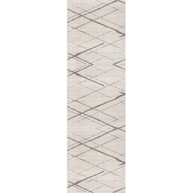 Rug Branch Savannah Contemporary Abstract Beige Grey Indoor Runner Rug For Entryway, Hallway, Bathroom, and Kitchen - 2' x 20' (2'3" X 20')