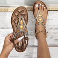 thumbnail image 2 of Kcodviy Sandales Bohèmes Sandales de Plage Sandales Mignonnes pour Femmes Sandales de Plage Sandales à entre-Doigts Sandales Fermées pour Femmes Sandales Slingback à Strass pour Femmes Taille 8 Sandales Plates, 2 of 9