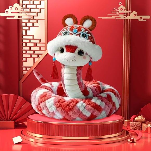Cute Snake Plush Doll Stuffed Animal Toy - Soft Snake Figure for Home Decor Bedroom Sofa Living Room Shelf Ornament