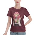thumbnail image 1 of T-Shirt Basique à Manches Courtes pour Femmes Demon Slayer Lame Temple Ganlu Mili, 1 of 6