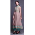 thumbnail image 3 of Bimba Kurti Longue Indienne Rose Aube à Fleurs pour Femmes Tenue de Fête Imprimée Sans Manches Robe Anarkali Kurti Très Grande, 3 of 6