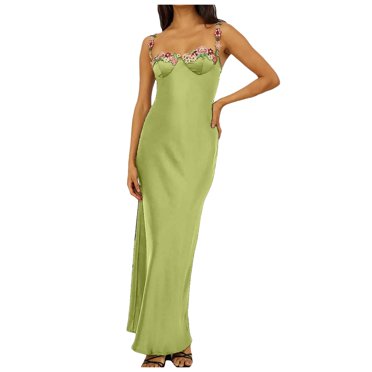 TJAZFJPA Robes Grande Taille pour Femmes Robe Formelle Satin Bretelles Spaghetti Bodycon Maxi Robe Sans Manches Invité de Mariage Élégante Soirée Soirée Robe Noire Formelle Robe Courte Bal