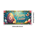 thumbnail image 1 of Adorable Bunny Chick Easter Banner with Flowers Eggs Background Party Decorations Photo Props Easter Celebration Spring Festival Home Decor, 1 of 4