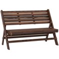 thumbnail image 1 of Banc d'Extérieur en Bois à 2 Places, Banc de Jardin Pliable, Fini Carbonisé, 1 of 10