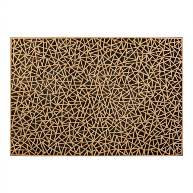 Gkeoshab Napperon Rectangulaire Fleur Napperon en PVC Maison Quotidien Décoration de Table Napperon en PVC Or Chaud Triangle Maison et Jardin