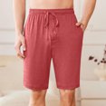 thumbnail image 4 of yoeyez Mens Athletic Shorts 7 Inch Inseam,Men's Solid Color Elastic Waist Button Shorts Casual Beach Shorts Summer Shorts Breathable Daily Basic Pants With Pockets Wine,2XL, 4 of 6