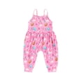 thumbnail image 1 of Gupgi 1-6Y Kids Girls Easter Jumpsuits Toddler Strap Sleeveless Rabbit Print Suspender Pants with Pockets, 1 of 9
