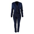 thumbnail image 4 of Honganda Slim Pleated Zipper Hooded Top and Pants Two-piece Suit, 4 of 6