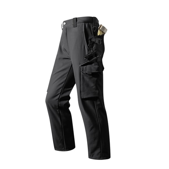 hotojiny Work Pants for Men Fall Winter Warm Fleece Lined Performance Cargo Pants Lightweight Fishing Hiking Pant with Multi Pockets