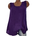 thumbnail image 1 of Timegard Camisoles Grande Taille pour Femmes Décontractées à Col Rond Sans Manches Haut Confortable de Couleur Unie Chandails de Base, 1 of 3