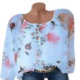 thumbnail image 1 of Hauts Blouse à Lacets à Fleurs pour Femmes Grande Taille Tunique Décontractée T-Shirts Amples, 1 of 9