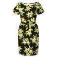 thumbnail image 4 of Robes d'Invitée de Mariage d'Été pour Femmes 2023 Femmes Décontracté Col Rond Bretelles Manches Courtes Imprimé Floral Robe Ample avec Poches Robe d'Été Barboteuse Robe en Liquidation, 4 of 6