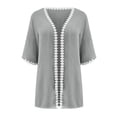 thumbnail image 4 of Timegard Womens Cardigan Plus Size Lace 1/2 Sleeve Open Front Tops Blouses Fall Lightweight Comfy Jacket, 4 of 5