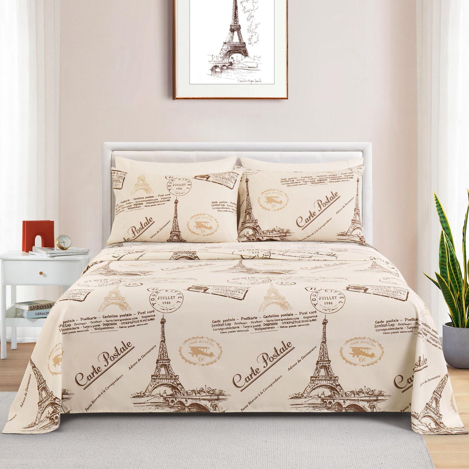 Marina Decoration Ultra Soft Silky Deep Pocket Rich Printed Bedding Rayon from Bamboo All Season Sheet Set with Pillowcases