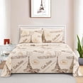 thumbnail image 4 of Marina Decoration Ultra Soft Silky Deep Pocket Rich Printed Bedding Rayon from Bamboo All Season Sheet Set with Pillowcases, Eiffel Tower Ivory Pattern, 4 of 7