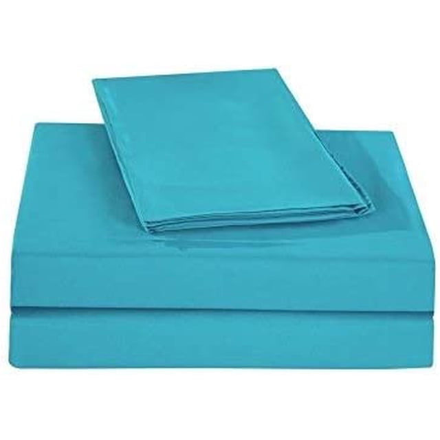 Sheet Set Navy Blue Solid 100 Percent Pure Cotton Super Soft 4-Piece with 8" Inch Pocket Sheet Set 450TC (Olympic Queen, Navy Blue)
