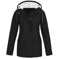 thumbnail image 1 of HTNBO Hooded Solid Color Rain Coats for Women Outdoor Windproof Plus Size Rain Jackets, 1 of 3