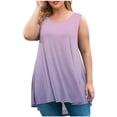 thumbnail image 1 of fatyb Débardeurs pour Femmes Grande Taille Couleur Dégradée Sans Manches Tunique Fluide Décontractée Col Ras du Cou Blouses Amples, 1 of 5